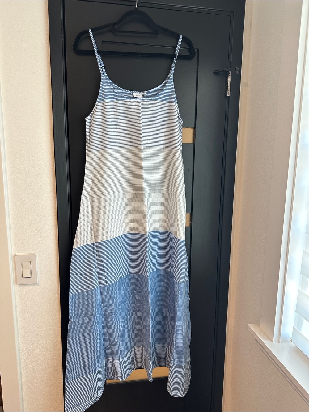 Onia Blue & White Striped Sleeveless Maxi Dress
